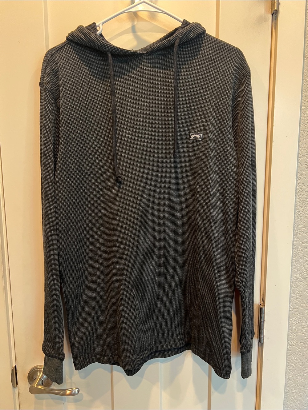 Billabong Charcoal Gray Waffle-Knit Hooded Pullover